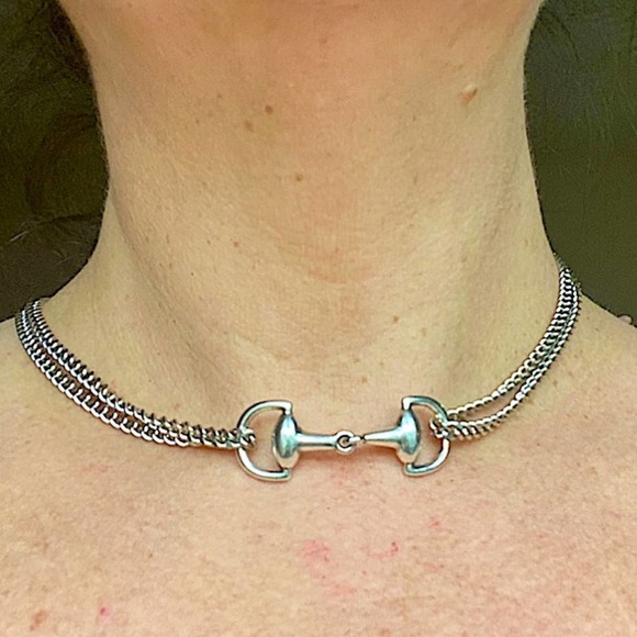 Sterling Silver HorseBit Handmade Necklace Bracelet Matching Chain Link Set - Picture 6 of 13